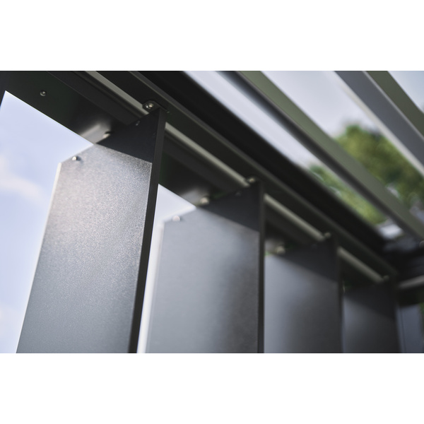 Lamellenseitenwand für 3m quarzgrau- metallic 2350x2720x100mm