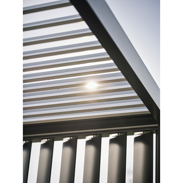 Lamellenseitenwand für 3m quarzgrau- metallic 2350x2720x100mm