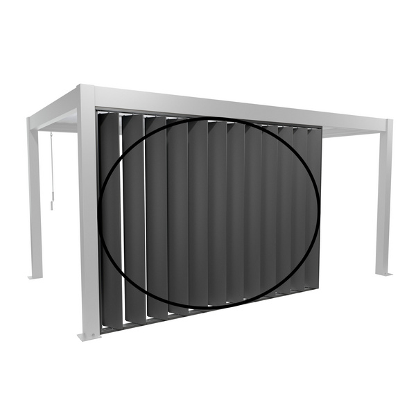 Lamellenseitenwand für 3,5m dunkelgrau- metallic 2350x3270x100mm