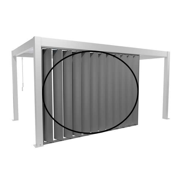 Lamellenseitenwand für 3,5m quarzgrau- metallic 2350x3270x100mm