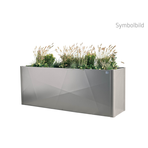 Pflanzbeet Belvedere MAXI X-Design Gr. 200 silber- metallic 2010x530x770mm