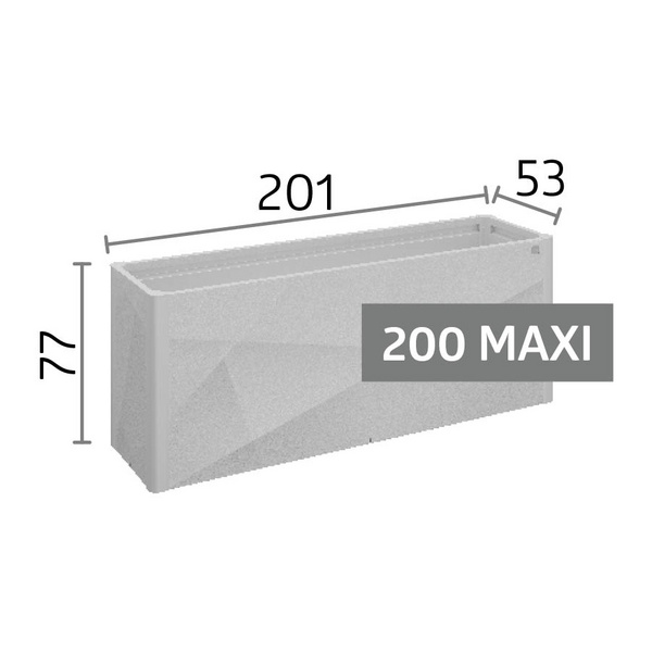 Pflanzbeet Belvedere MAXI X-Design Gr. 200 silber- metallic 2010x530x770mm