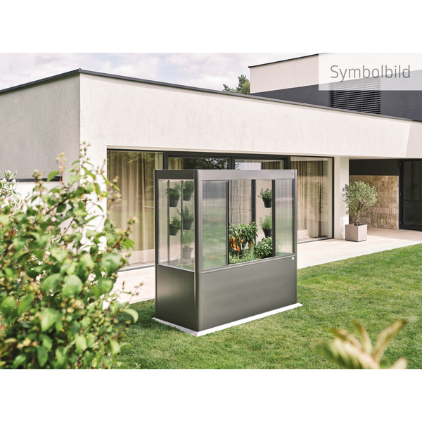 GEWÄCHSHAUS Florentina 2x1 MIDI quarzgrau- metallic 2016x1040x1970mm