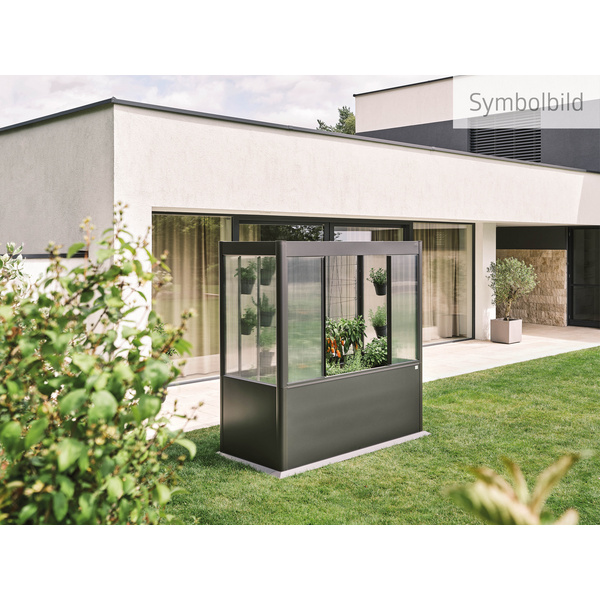 GEWÄCHSHAUS Florentina 2x1 MINI dunkelgrau- metallic 2016x1040x1807mm