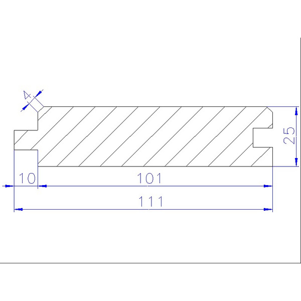 Fasebrett nord. Fichte ohne Zugnuten, dichtschließend - 25x111mm 4800mm