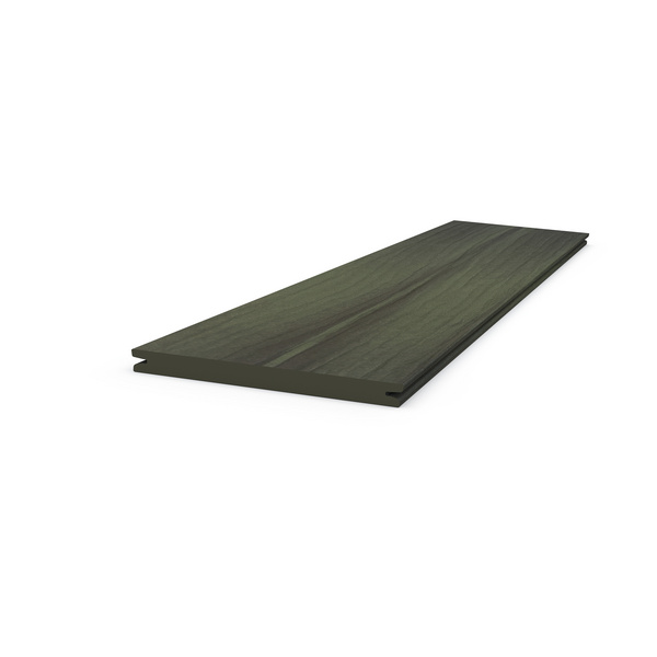 Terrassendiele GCC massiv grünschwarz einseitig individuell strukturiert, längsseitige Nut, DOLOMIT - 16 x 193 mm