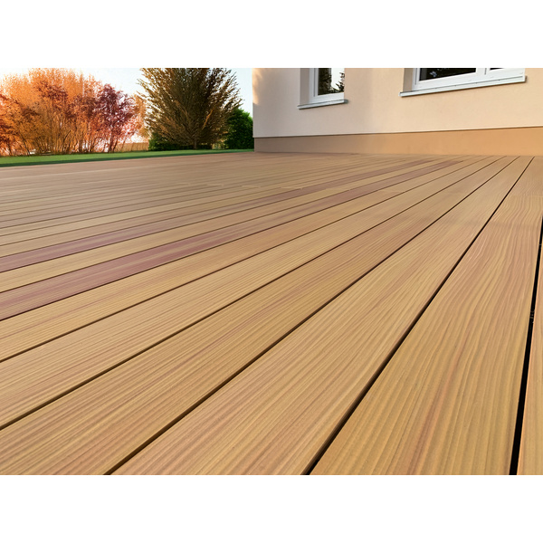 Terrassendiele GCC massiv anise einseitig glatt, längsseitige Nut, SIGNUM - 21 x 145 mm