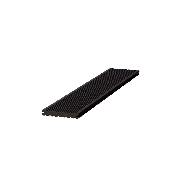 Terrassendiele GCC massiv varia schokoschwarz einseitig genutet, einseitig geriffelt, längsseitige Nut, CLASSIC varia - 21 x 145 mm