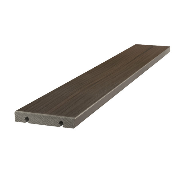 Terrassendiele GCC massiv varia schokoschwarz einseitig glatt, unterseitige Nut, SIGNUM - 21 x 119 mm