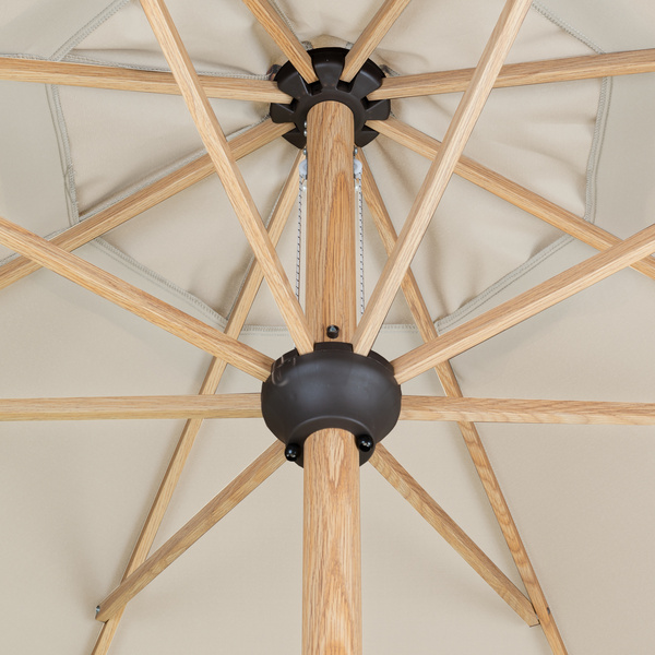 Sonnenschirm ALU WOOD Ultra 350 / 8tlg. Esche hell
