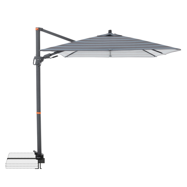 myZone Pendelschirm AX ca. 210x210/8tlg. Design 840S Blockstreifen anthrazit