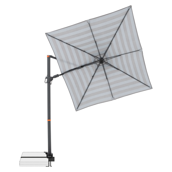 myZone Pendelschirm AX ca. 210x210/8tlg. Design 840S Blockstreifen anthrazit