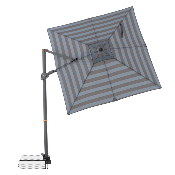 myZone Pendelschirm AX ca. 210x210/8tlg. Design 840S Blockstreifen anthrazit