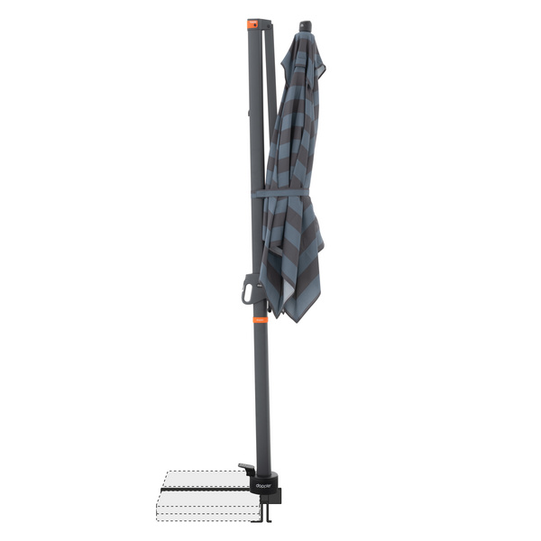 myZone Pendelschirm AX ca. 210x210/8tlg. Design 840S Blockstreifen anthrazit