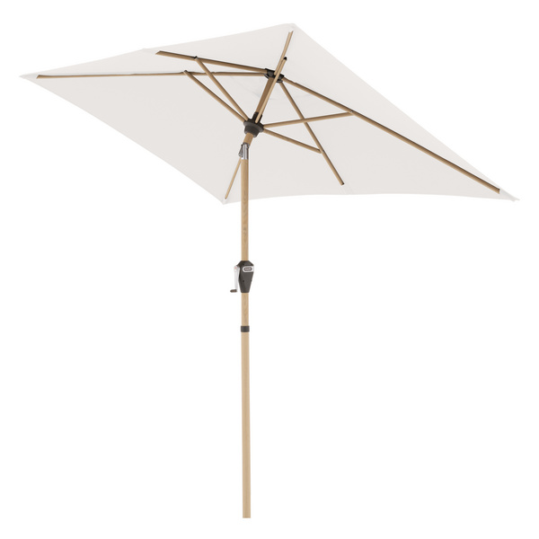 Sonnenschirm ALU WOOD Ultra ca. 210 x 140 / 6tlg. Esche hell höhenverstellbar 15 cm