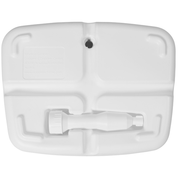 Balkonfüllschirmständer weiß für Rohr bis 33mm, Füllgewicht Wasser 17 Liter/Sand 20 kg