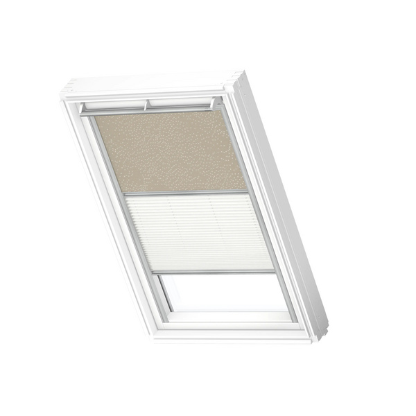 Verdunkelungs-Rollo Plus DFD CK02 4579S Sandbeige gep./weiß, Alu Premium