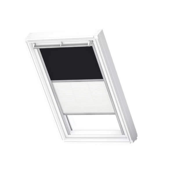 Verdunkelungs-Rollo Plus DFD C02 3009S Schwarz/weiß, Alu Schiene, Premium