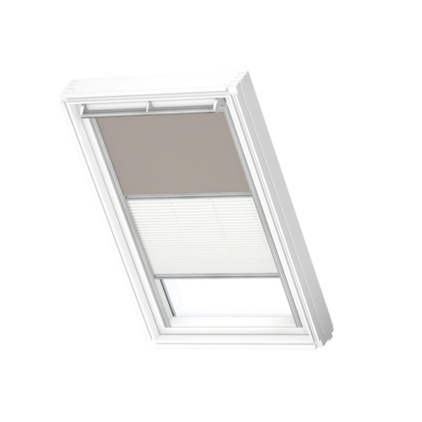 Verdunkelungs-Rollo Plus DFD CK02 4580S Helltaupe/weiß, Alu Premium