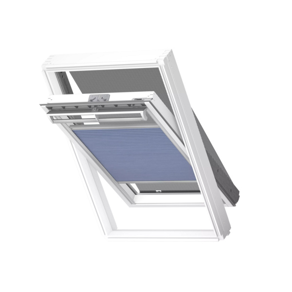 Vorteils-Set Markise u.Wabenplissee FOP MK04 1156S Nachtblau, Alu Schiene, Standard