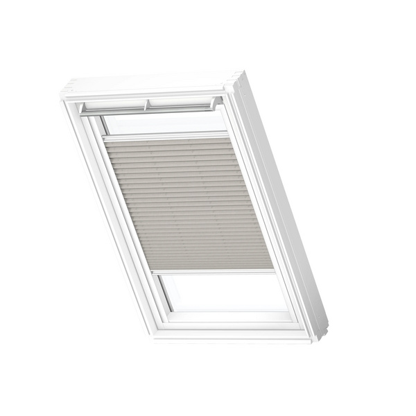 Plissee manuell FHL CK02 1284SWL Silbergrau, weiße Schiene, Premium