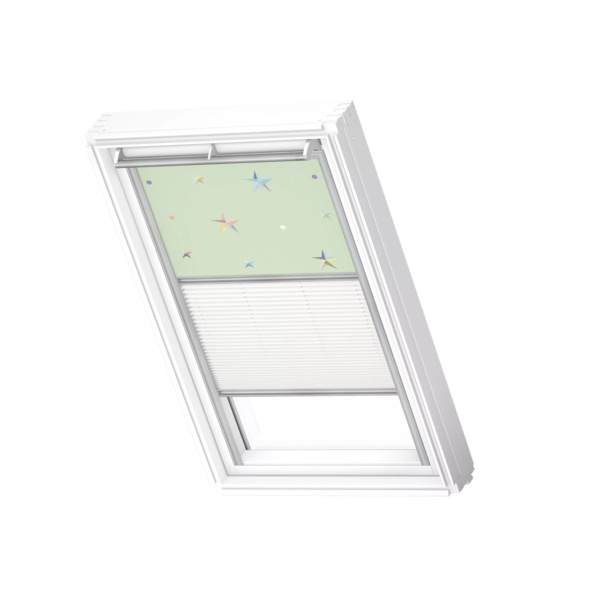 Verdunkelungs-Rollo Plus DFD CK02 4661S Kids Grüne Sterne, Alu Schiene