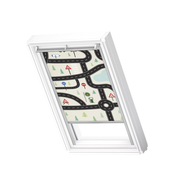 Verdunkelungs-Rollo manuell DKL M31 4655S Kids Straßen, Alu Schiene