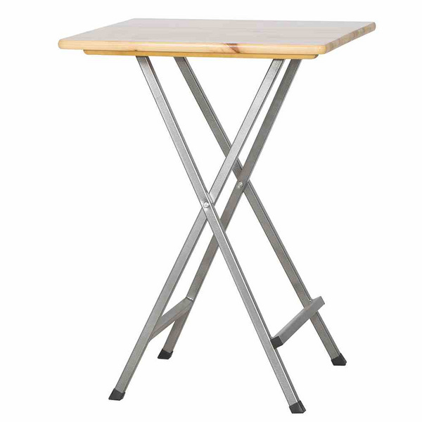 Stehtisch Kiefernholz Gestell Stahl pulver