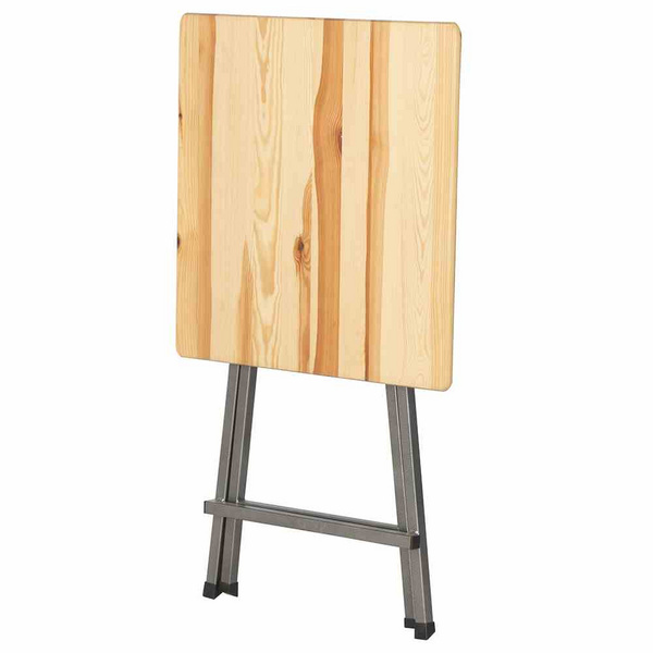 Stehtisch Kiefernholz Gestell Stahl pulver
