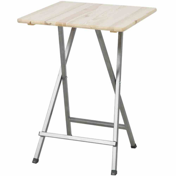 Stehtisch Kiefernholz Gestell Stahl pulver