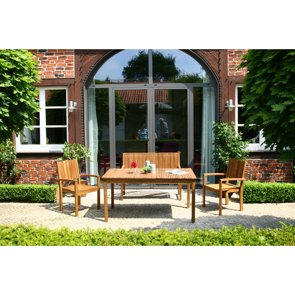 Falun Ausziehtisch 150/175/200x100x74cm Gest. und Tischpl. Akazienholz natur geölt