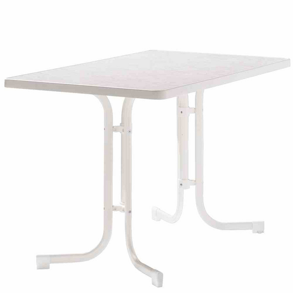 Boulevard-Klapptisch, 115x70x72cm, weiß StahlrohrGest., Mecalit-Pro-Platte