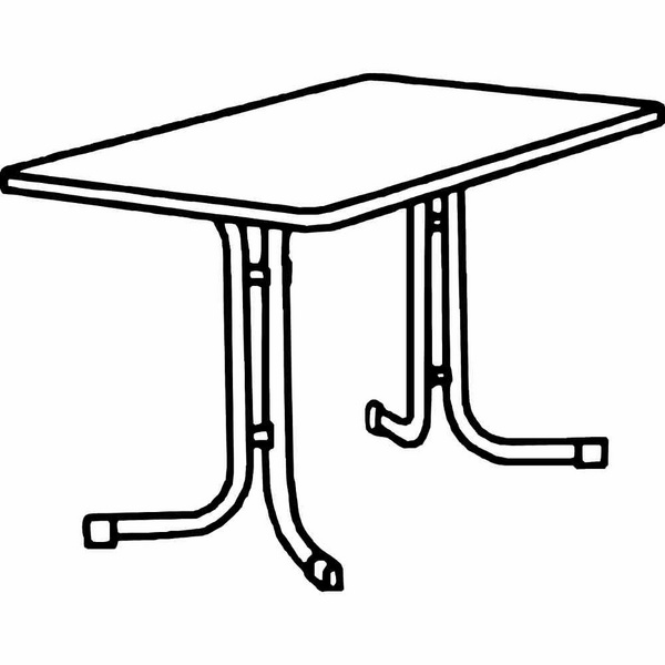 Boulevard-Klapptisch, 115x70x72cm, weiß StahlrohrGest., Mecalit-Pro-Platte