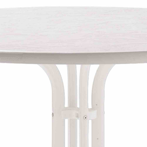 Boulevard-Klapptisch, Ø100cm, weiß StahlrohrGest., Mecalit-Pro-Platte