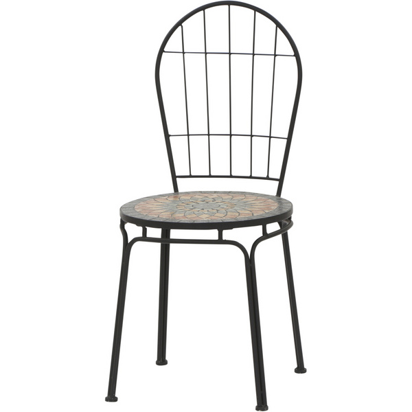 Prato Stapelstuhl Gest. Stahl schwarz matt, Fläche Keramik mehrfarbig