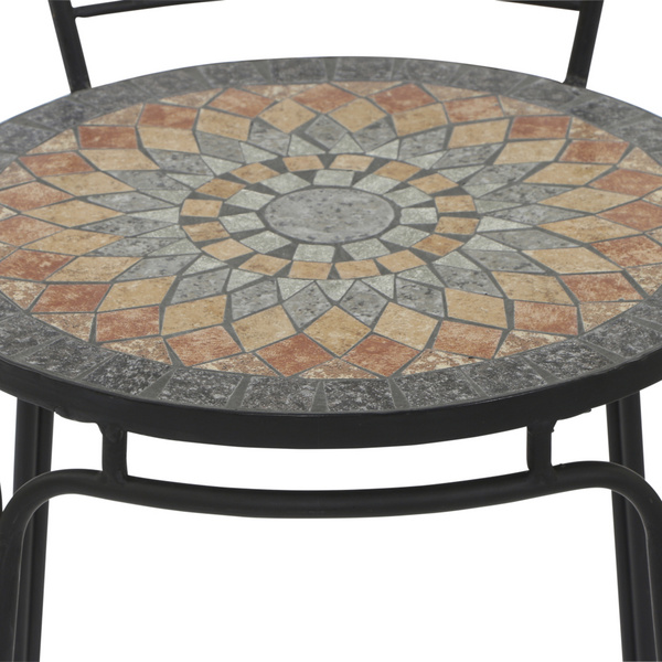 Prato Stapelstuhl Gest. Stahl schwarz matt, Fläche Keramik mehrfarbig