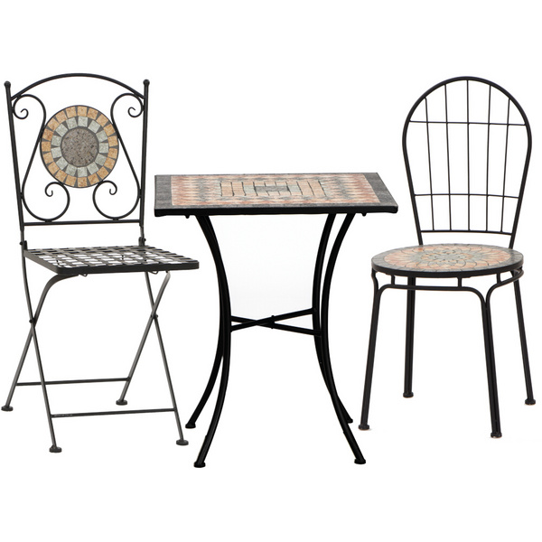 Prato Stapelstuhl Gest. Stahl schwarz matt, Fläche Keramik mehrfarbig