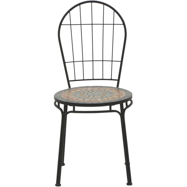 Prato Stapelstuhl Gest. Stahl schwarz matt, Fläche Keramik mehrfarbig