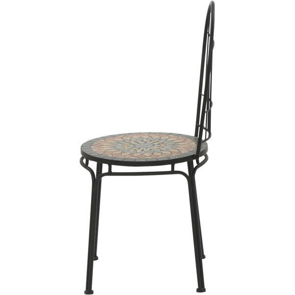 Prato Stapelstuhl Gest. Stahl schwarz matt, Fläche Keramik mehrfarbig