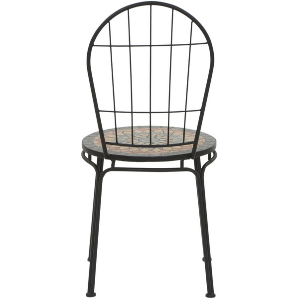 Prato Stapelstuhl Gest. Stahl schwarz matt, Fläche Keramik mehrfarbig