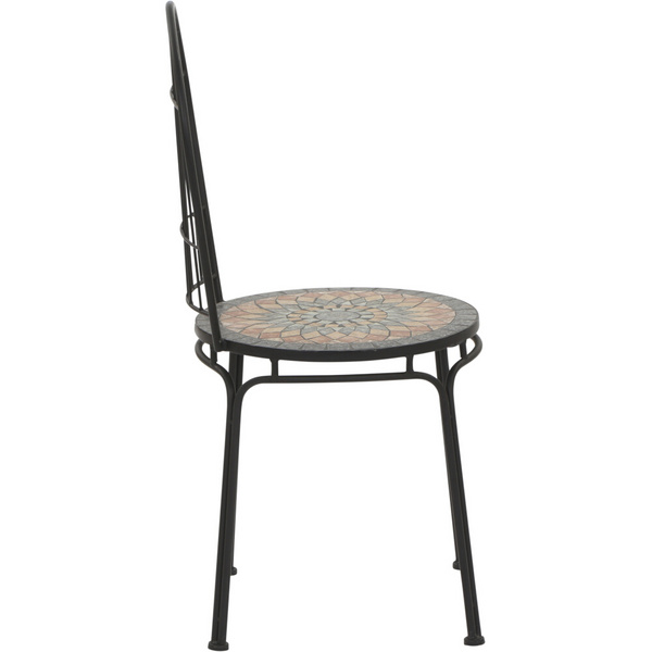 Prato Stapelstuhl Gest. Stahl schwarz matt, Fläche Keramik mehrfarbig