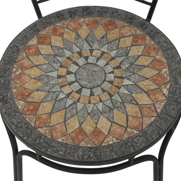 Prato Stapelstuhl Gest. Stahl schwarz matt, Fläche Keramik mehrfarbig