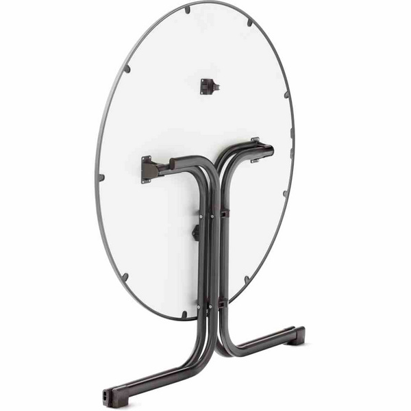 Boulevard-Klapptisch, Ø100cm, eisengr. Stahlrohr Gestell, Mecalit-Pro-Platte