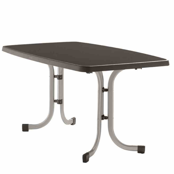 Boulevard-Klapptisch, 150x90x72cm, graphit Stahlrohr Gestell, Mecalit-Pro-Platte