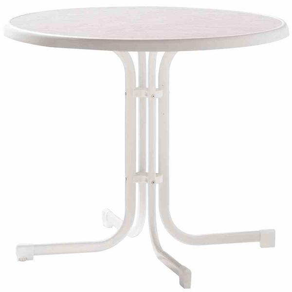 Boulevard-Klapptisch Ø86x72cm Stahlrohr Gestell Mecalit-Pro-Platte