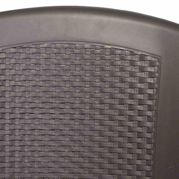Eden Stapelsessel, anthrazit Vollkunststoff, Monoblock, stapelbar, Rücken in Geflechtoptik