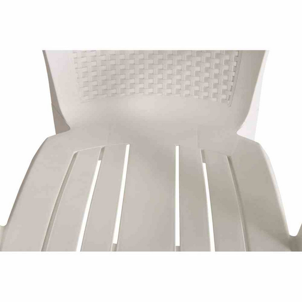 Eden Stapelsessel, weiß Vollkunststoff, Monoblock, stapelbar, Rücken in Geflechtoptik