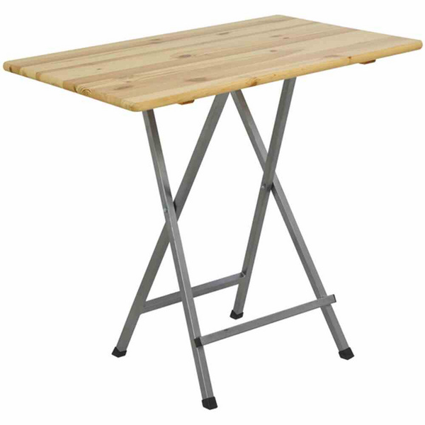 Stehtisch Kiefernholz Gestell Stahl pulver