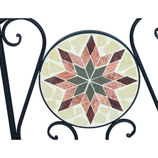 Stella Klappstuhl Gest. Stahl schwarz matt, Fläche Keramik mehrfarbig