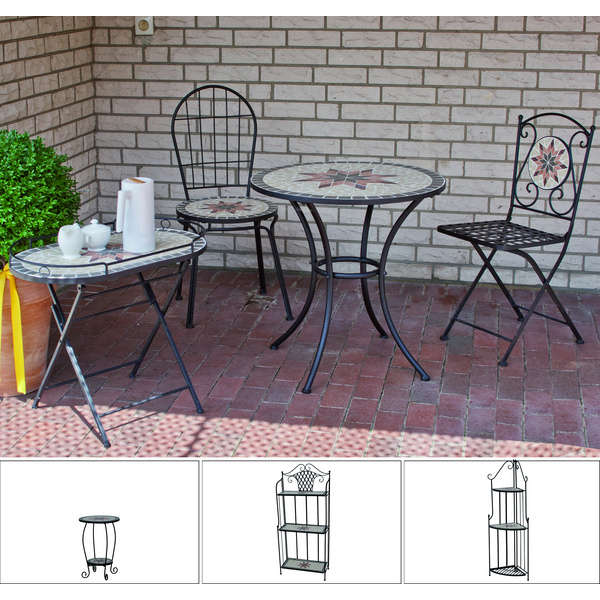 Stella Klappstuhl Gest. Stahl schwarz matt, Fläche Keramik mehrfarbig